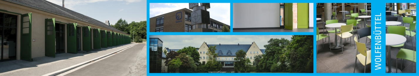 Collage mit Fotos vom Campus Wolfenbüttel