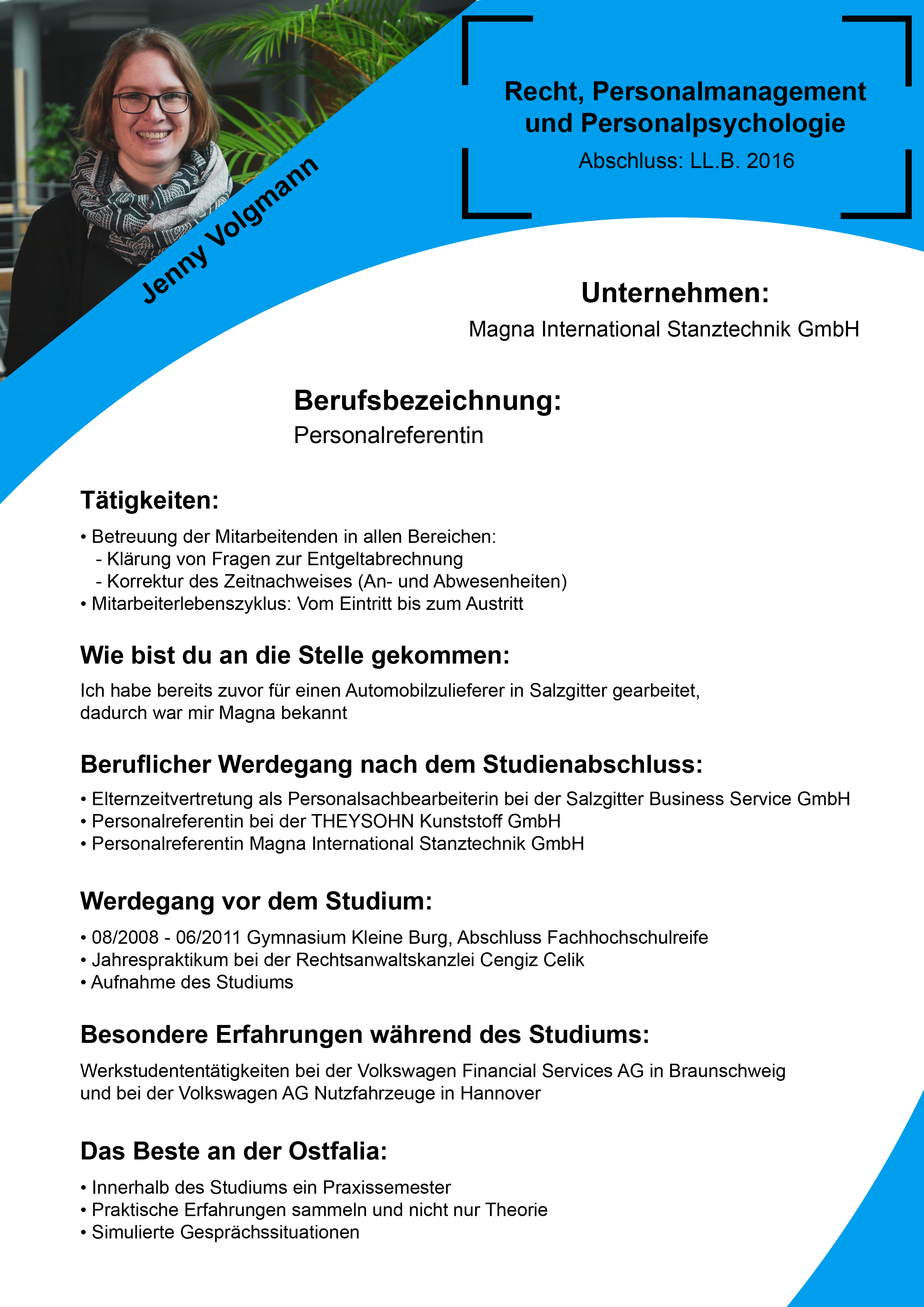Steckbrief Jenny Volgmann