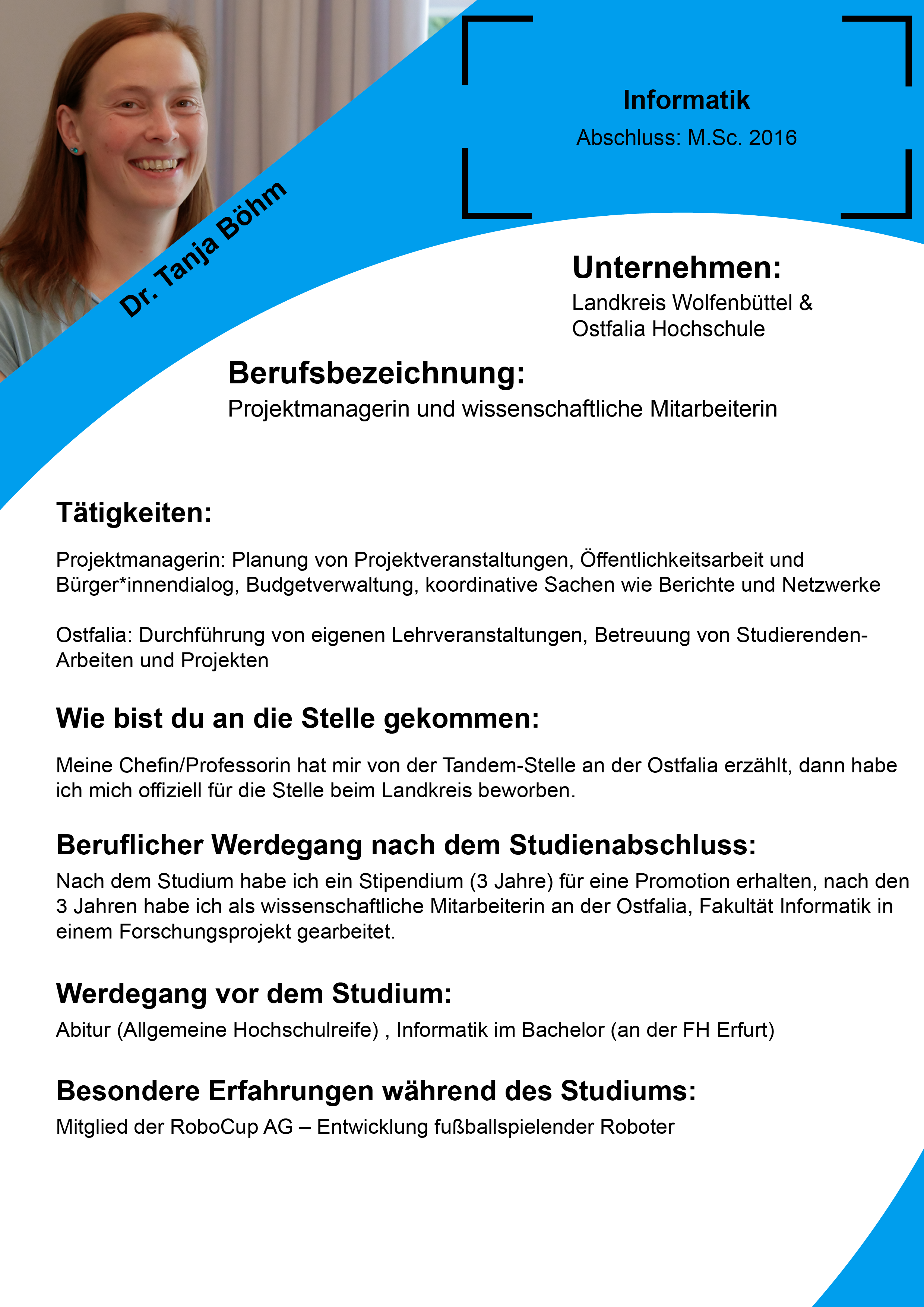 Steckbrief - Tanja Böhm