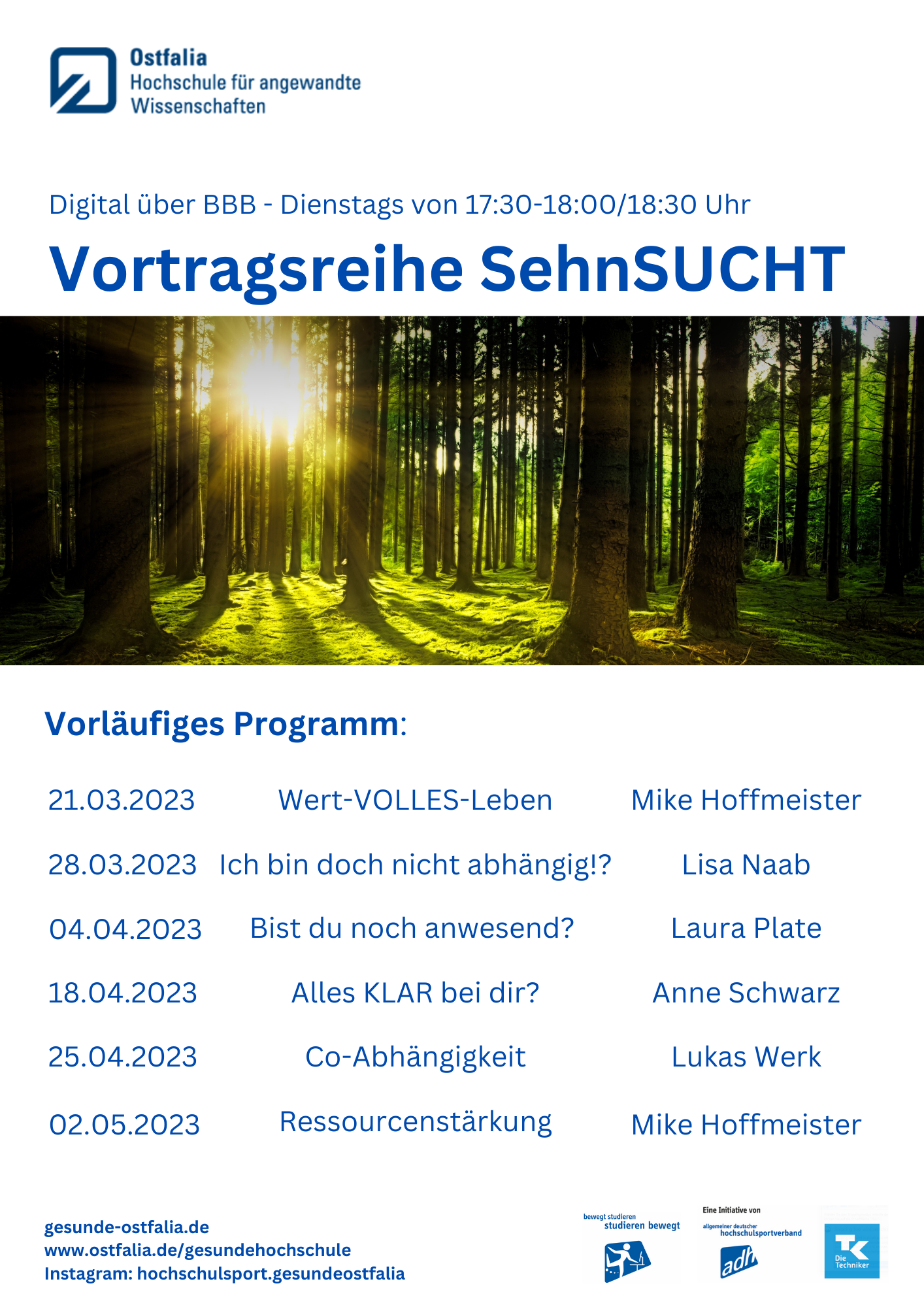 Plakat Vortragsreihe Suchtprävention
