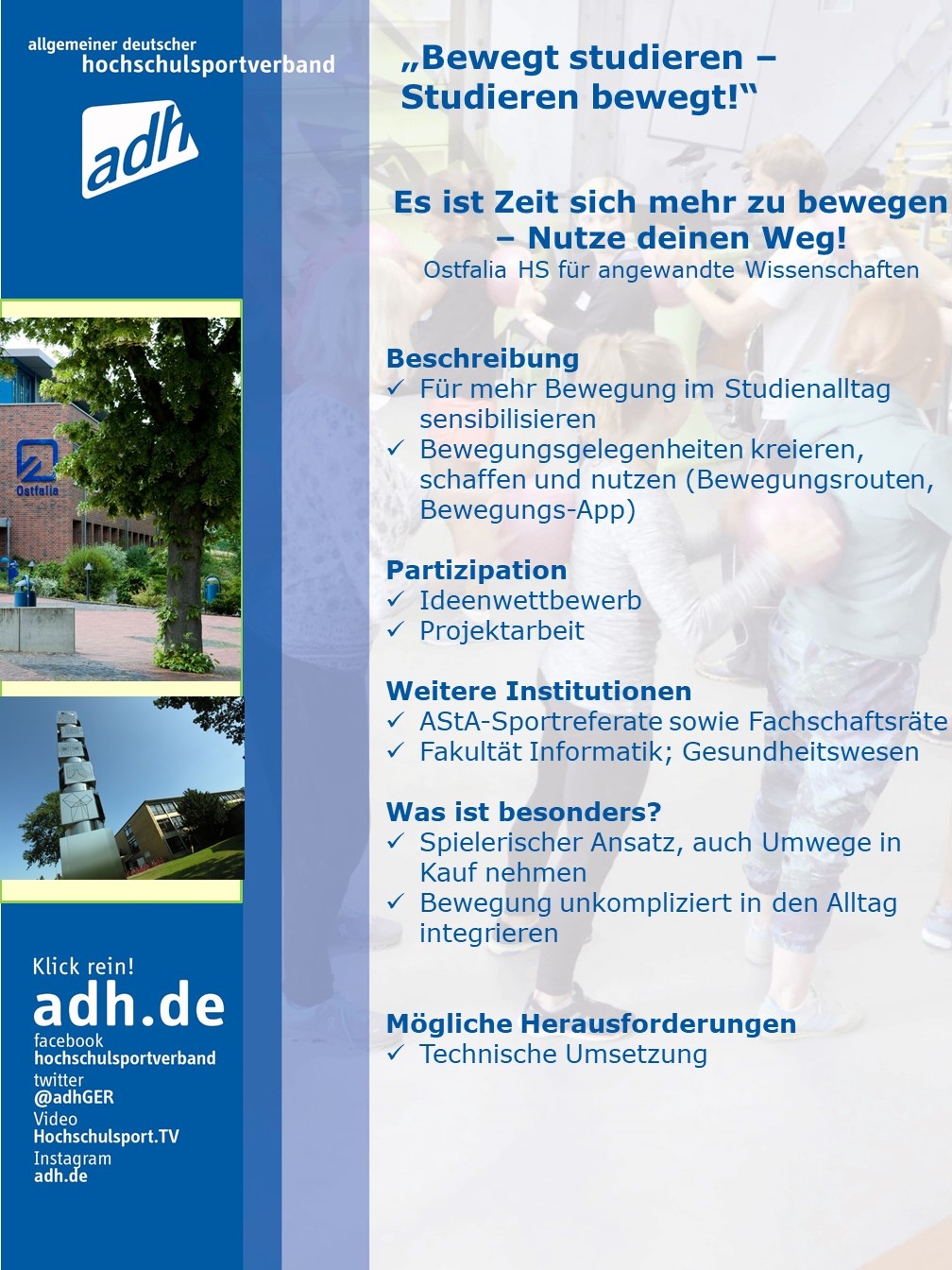 Steckbrief Bewegt Studieren - Studieren Bewegt