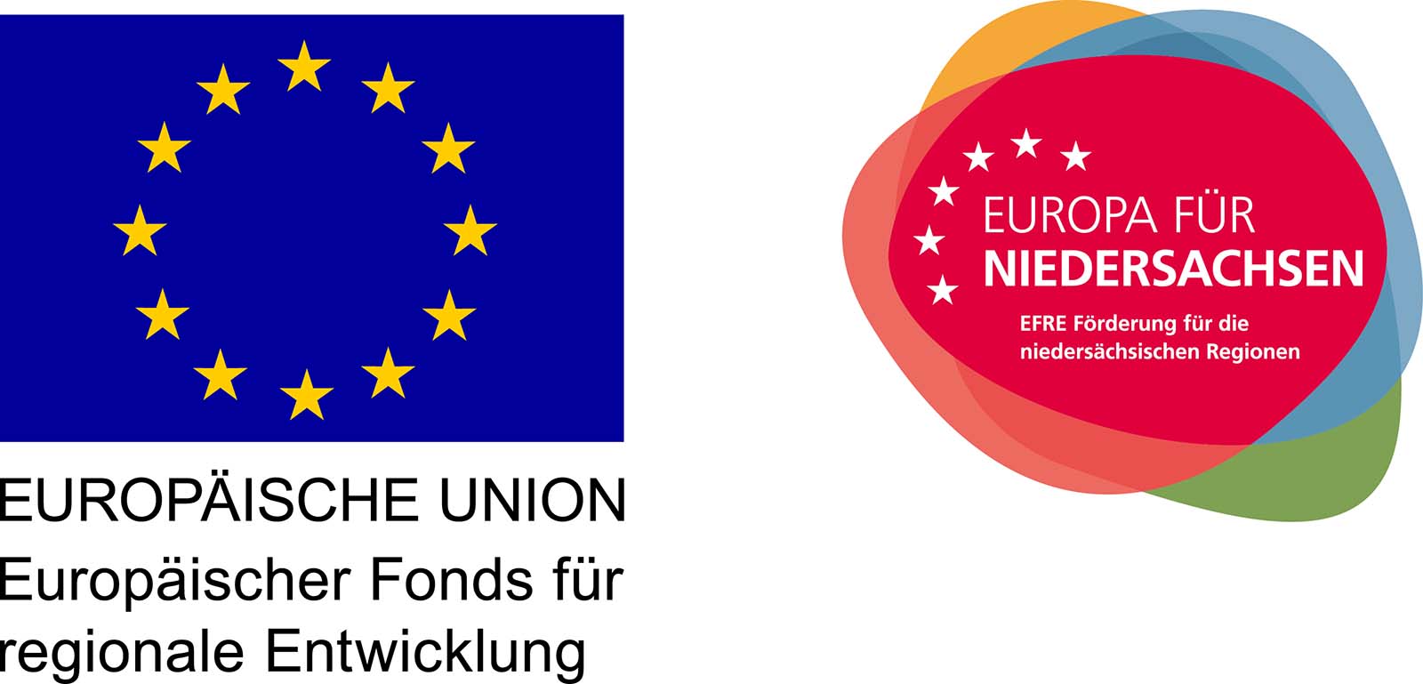 Logo Europäische Union Europäischer Fonds für regionale Entwicklung und Logo EFRE Förderung für die niedersächsiche Region