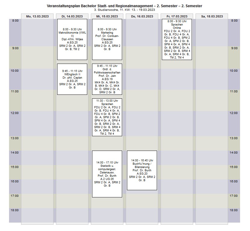 Stundenplan SRM2 SoSe23