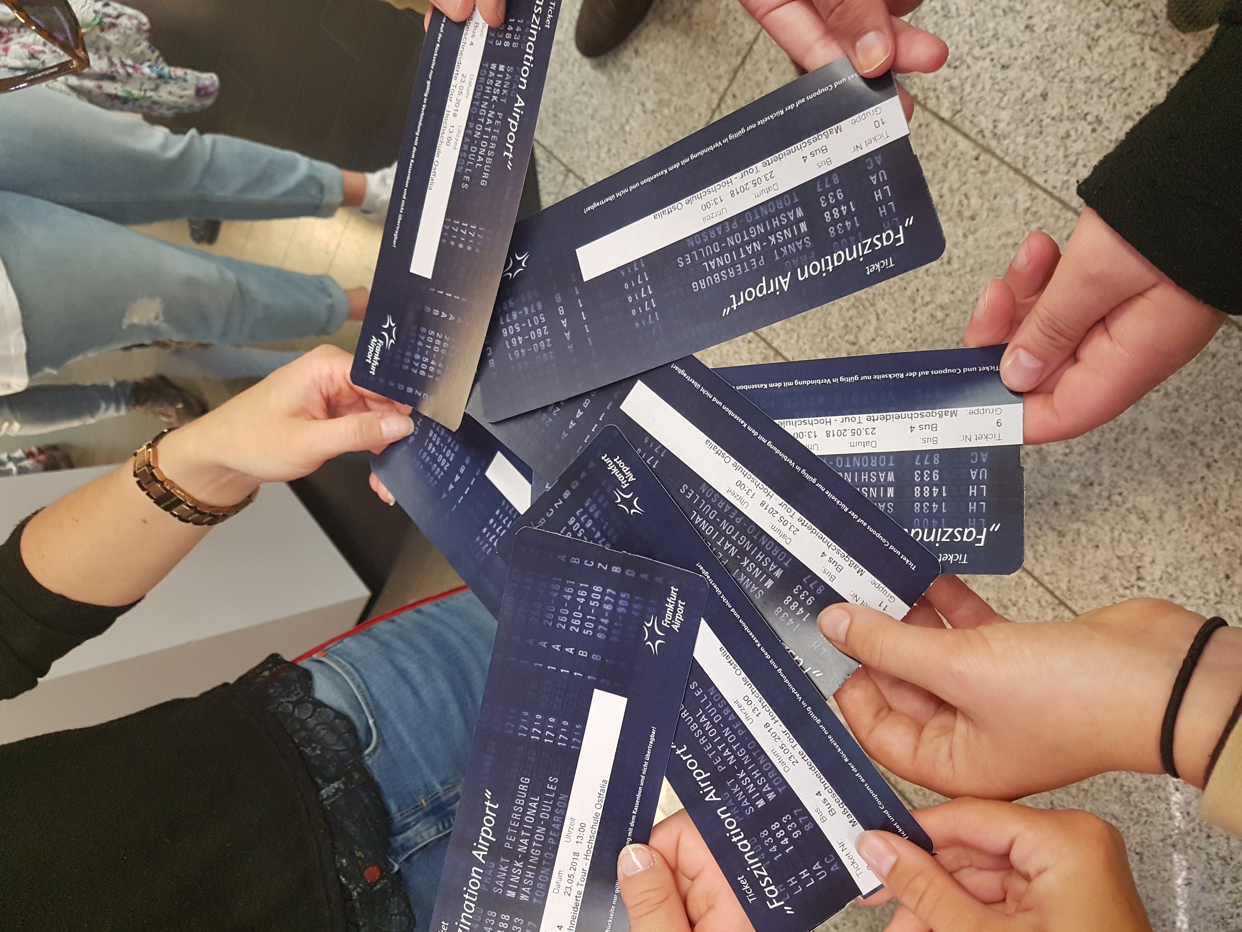 Die Tickets der Studierenden für den Frankfurt Airport