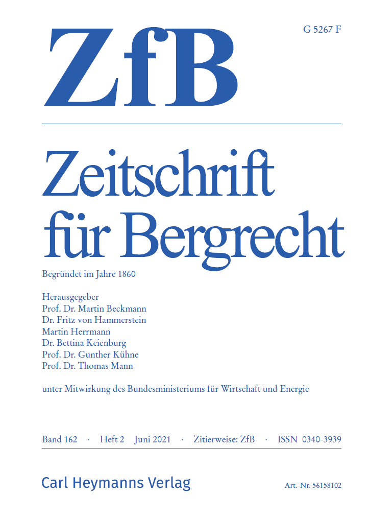 Cover: Zeitschrift für Bergrecht
