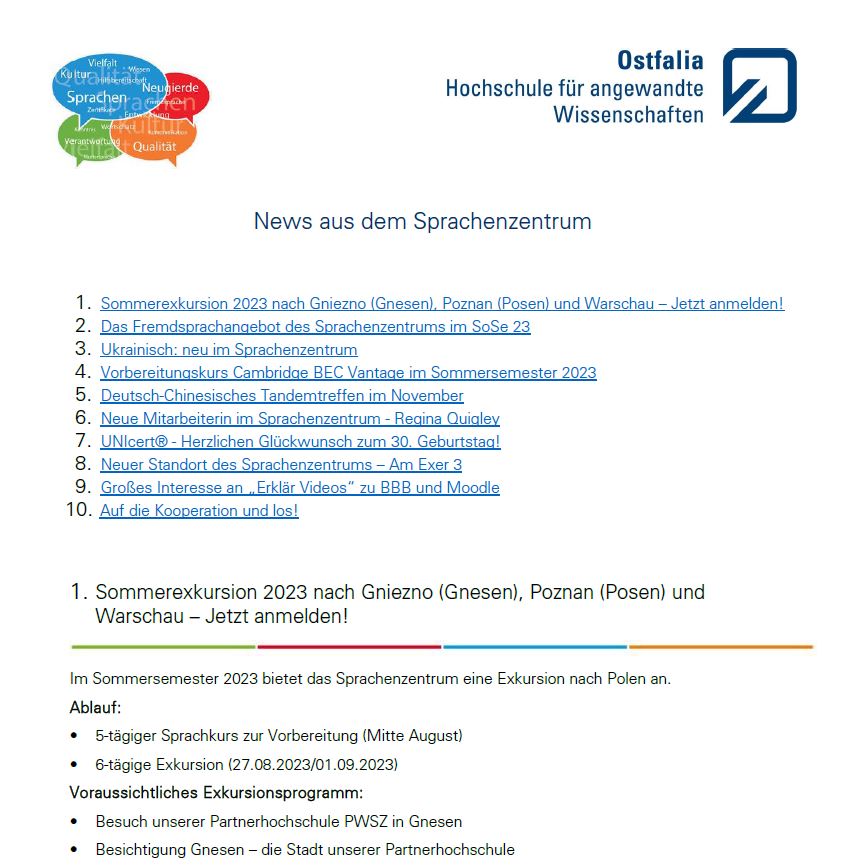 Newsletter vom Februar 2023