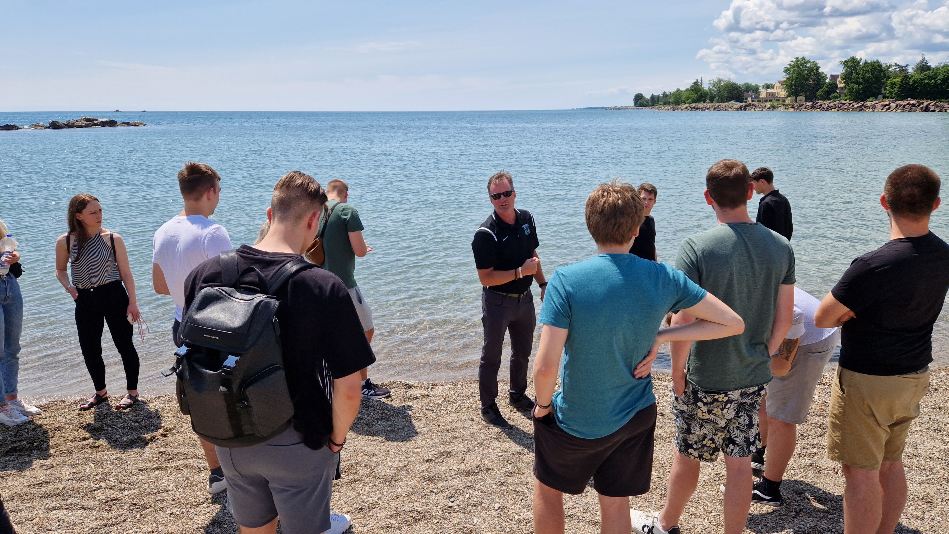 Vor Ort Vorlesung am Lake Michigan durch Dr. Skalbeck, UWP: Der Klimawandel bewirkt auch hier Veränderungen