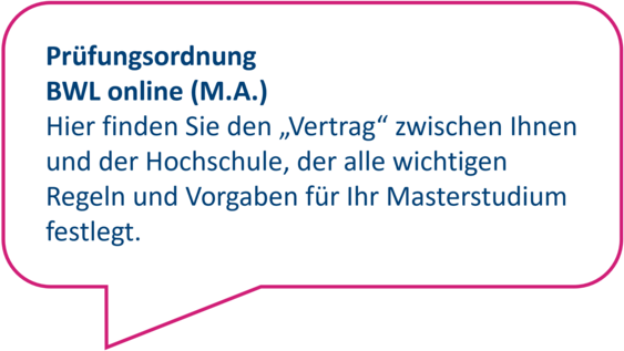 Dekorativ: Hier finden Sie den „Vertrag“ zwischen Ihnen und der Hochschule, der alle wichtigen Regeln und Vorgaben für Ihr Masterstudium festlegt.