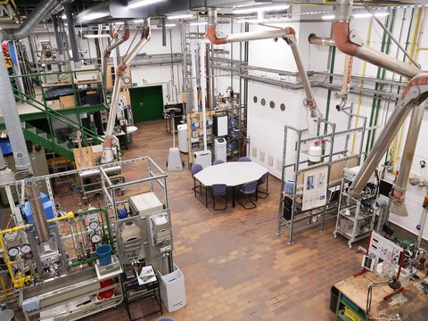 Einblick in das Labor für Gas- und Verbrennungstechnik