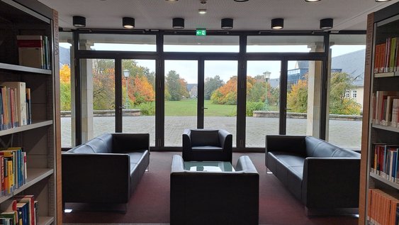 Lounge-Bereich in der Bibliothek Wolfenbüttel