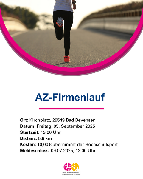 Bild mit Informationen zum AZ-Firmenlauf (öffnet Vergrößerung des Bildes)