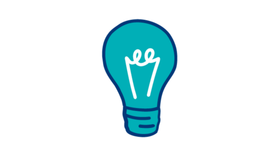 Eine petrol farbene Glühlampe als Symbol der Personalentwicklung.