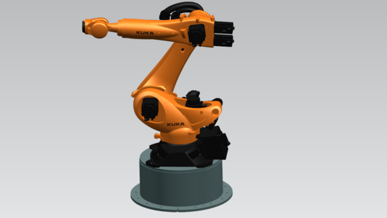 Orangener Roboter