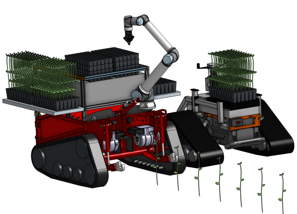 Modell der Industrieroboter des Projekts ForestBots.