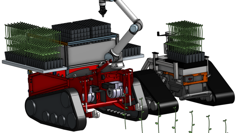 Modell der Industrieroboter des Projekts ForestBots.