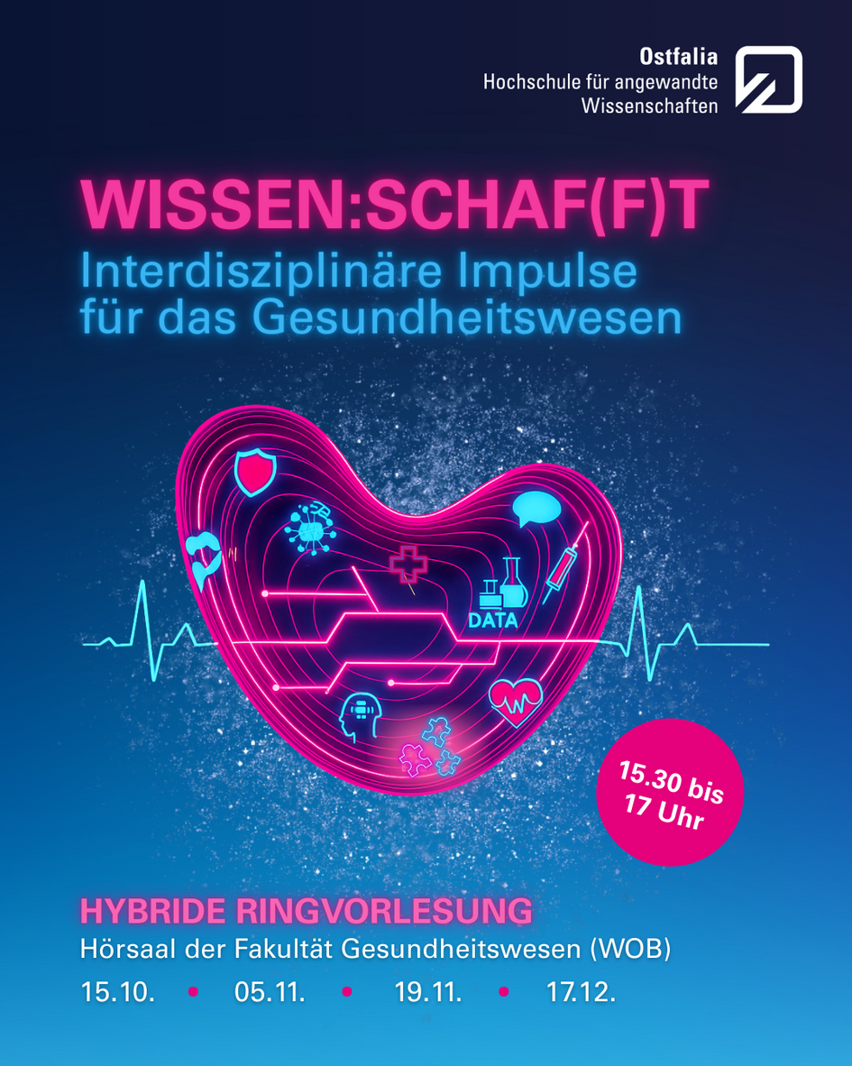 Poster Ringvorlesung der Fakultät Gesundheitswesen