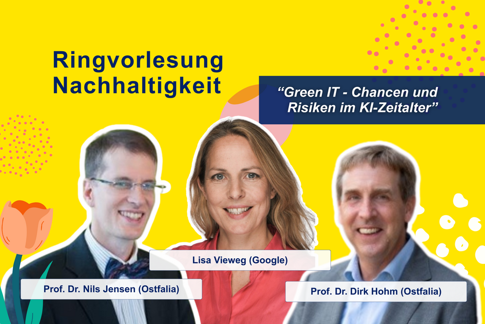 Die Ringvorlesung Nachhaltigkeit der Ostfalia Hochschule widmet sich am 26.11.2025 in einem November-Special dem Thema „Green IT: Chancen und Risiken im KI-Zeitalter“. In drei Vorträgen beleuchten Professor Dr. Nils Jensen, Professor Dr. Dirk Hohm und Lisa Vieweg (Google DACH) zentrale Zielkonflikte und Potenziale von Green IT und Künstlicher Intelligenz. 