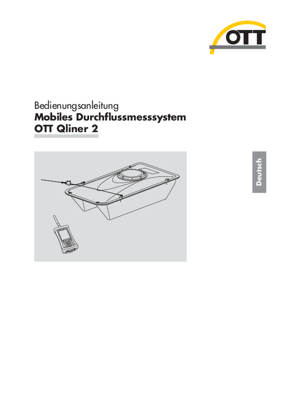 Bedienungsanleitung für Mobiles Durchflussmesssystem OTT Qliner 2