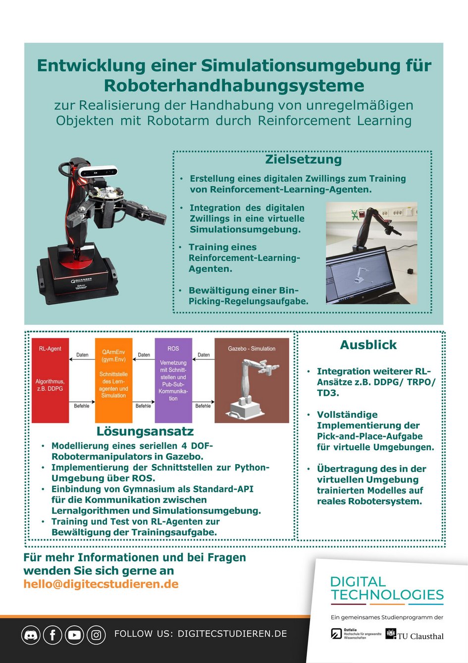 Projektposter RoboBrain und RoboSim