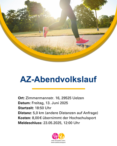 Bild mit Informationen zum AZ-Abendvolkslauf (öffnet Vergrößerung des Bildes)