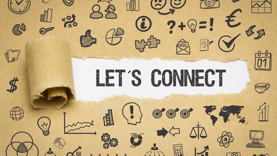 Symbolbild mit dem Text "Let's connect"