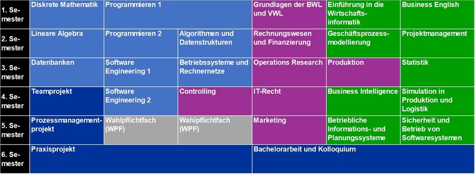 Modulübersicht Wirtschaftsinformatik (öffnet Vergrößerung des Bildes)