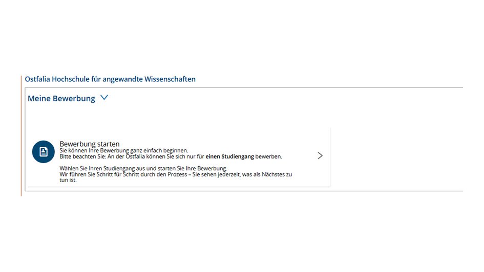 6. Bitte starte nach deiner Registrierung die eigentliche Bewerbung.