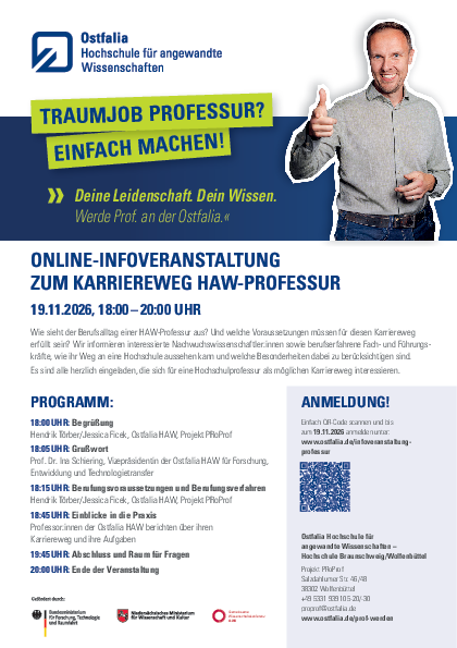 _Infoveranstaltung Karriereweg HAW Professur – Projekt PRoProf, Ostfalia HAW 19.11.2026 (öffnet Vergrößerung des Bildes)