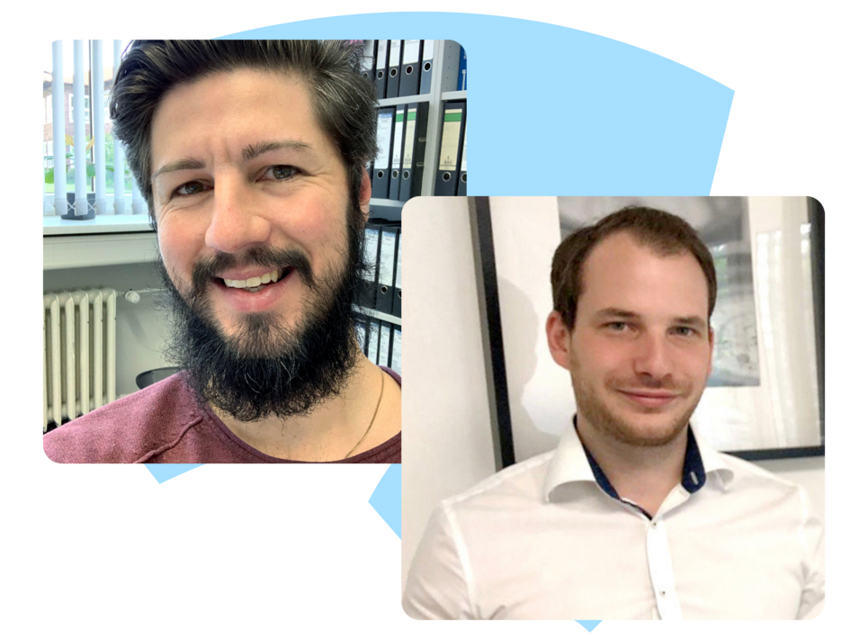 Portraitbilder von den Alumni Sascha Gonzalez &amp; André Weber