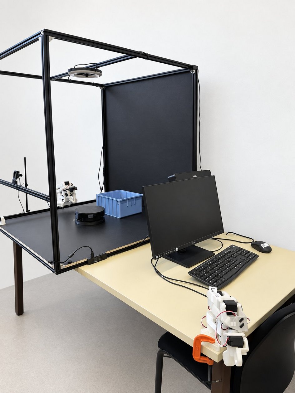 LeRobot – Versuchsaufbau mit kompaktem Roboterarm