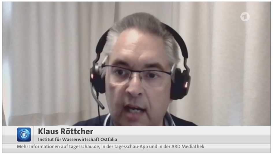 Prof. Dr.-Ing. Klaus Röttcher im Interview mit tagesschau24. Bildschirmaufnahme: Ruhm/Ostfalia