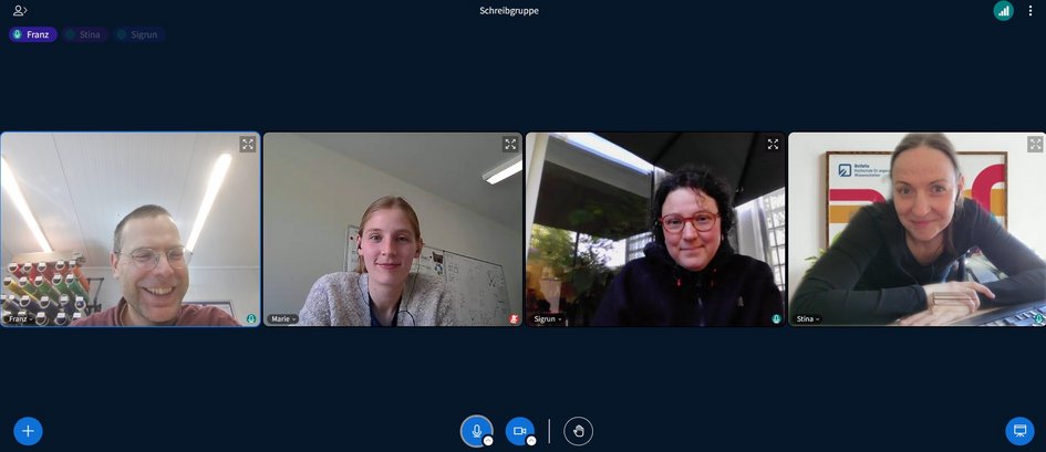 Screenshot Schreibgruppe