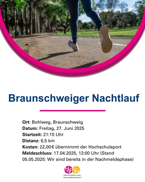 Bild mit Informationen zum Braunschweiger Nachtlauf (öffnet Vergrößerung des Bildes)