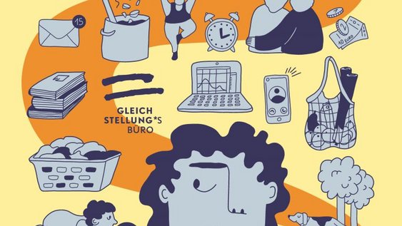 Verschiedene angeordnete Symbole aus dem Lebenbereich Familie