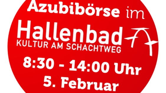 Logo Azubibörse im Hallenbad - Kultur am Schlachtweg in Wolfsburg am 5.2.2026 von 8:30 - 14:00 Uhr