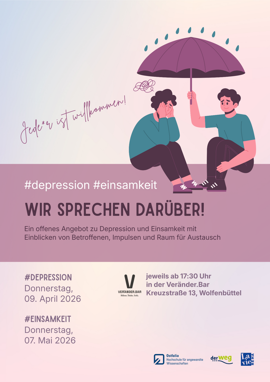 Plakat zu der Veranstaltung "Wir reden drüber"