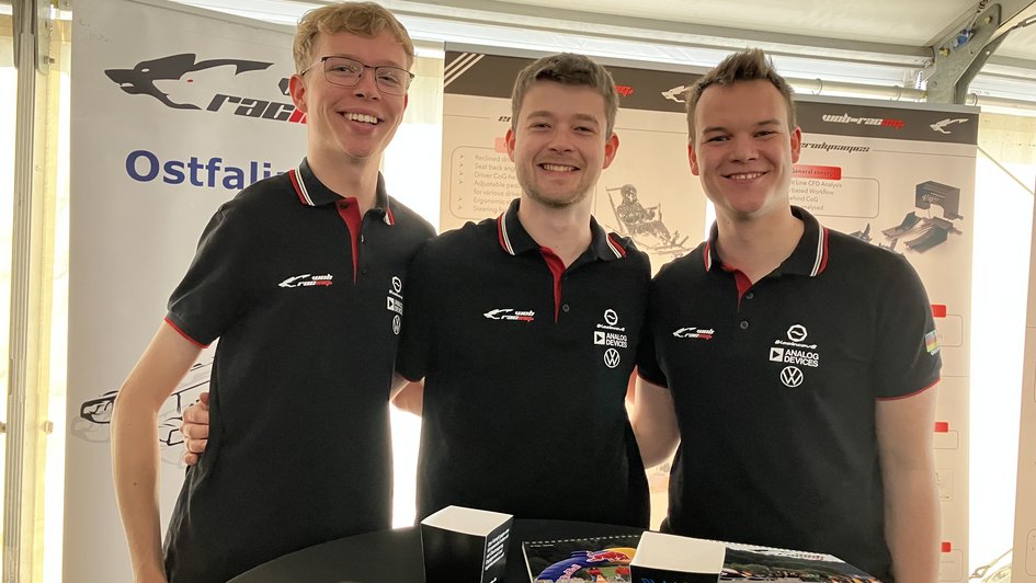 Alexander Kriete, Patrick Trapp und Jasper Haitjema (von links nach rechts) von Team wob-racing
