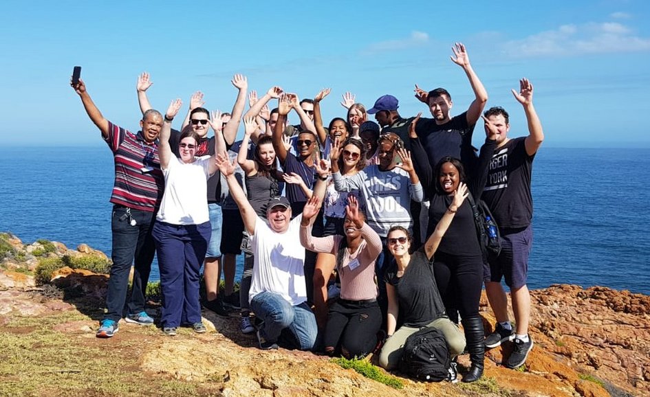 A group of students