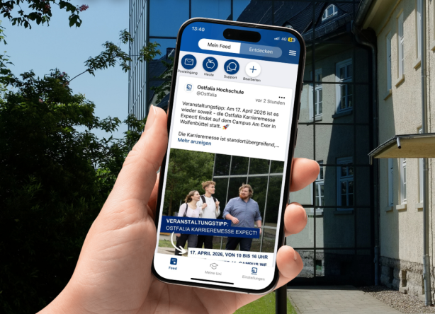 Ansicht der OstfaliaApp auf dem Handy.