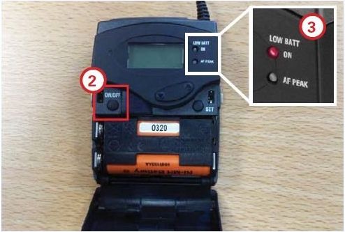Abbildung SK300 Mikrofonsender geöffnet