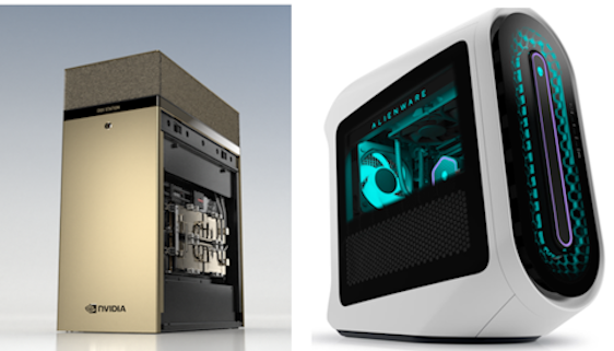 NVIDIA DGX Station und Alienware Aurora (öffnet Vergrößerung des Bildes)