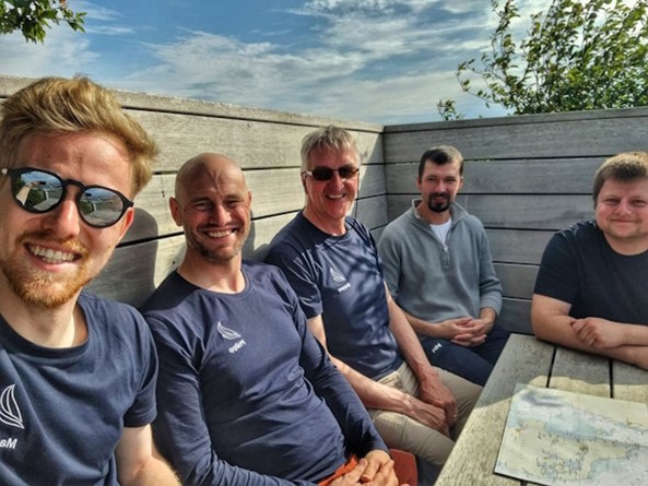 Die fünf Skipper der Segelgruppe